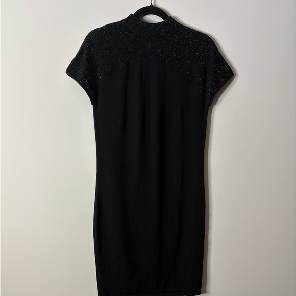 Reiss Black Seline Embellished Knit Wool Dress - Picture 4 of 9